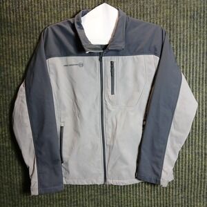 Free Country Mens Full Zip Jacket Light Gray Dark Gray Size XL‎